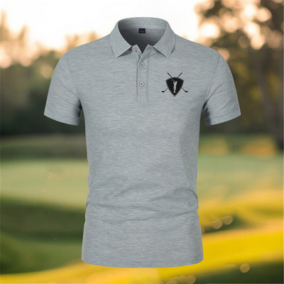 Golfa vīriešu krekls ar pogām ar logotipu Vintage polo krekls S-4XL īsām piedurknēm polo T krekls vīriešu sporta lielizmēra zīmola topi