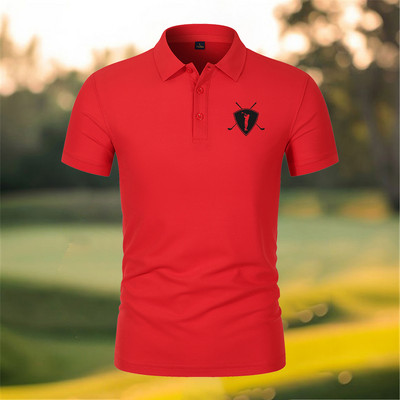 Golfa vīriešu krekls ar pogām ar logotipu Vintage polo krekls S-4XL īsām piedurknēm polo T krekls vīriešu sporta lielizmēra zīmola topi