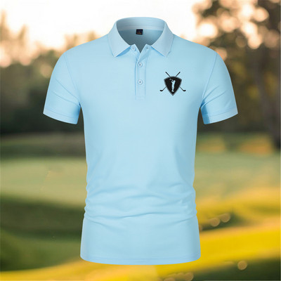 Golfa vīriešu krekls ar pogām ar logotipu Vintage polo krekls S-4XL īsām piedurknēm polo T krekls vīriešu sporta lielizmēra zīmola topi