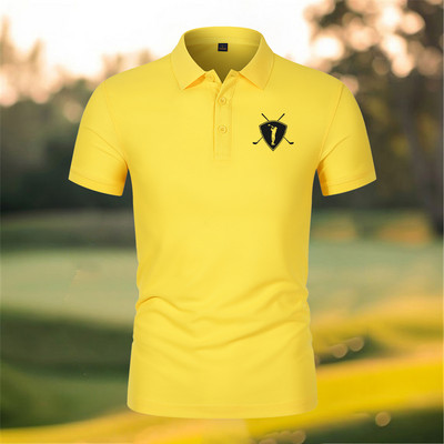 Golfa vīriešu krekls ar pogām ar logotipu Vintage polo krekls S-4XL īsām piedurknēm polo T krekls vīriešu sporta lielizmēra zīmola topi