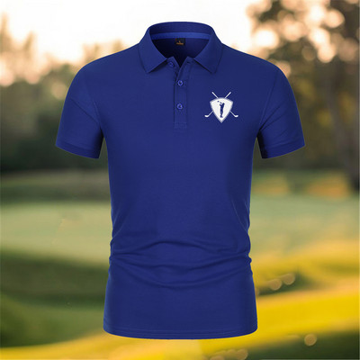 Golfa vīriešu krekls ar pogām ar logotipu Vintage polo krekls S-4XL īsām piedurknēm polo T krekls vīriešu sporta lielizmēra zīmola topi