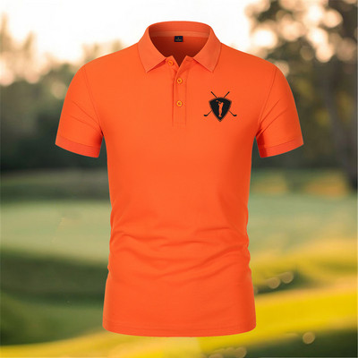 Golfa vīriešu krekls ar pogām ar logotipu Vintage polo krekls S-4XL īsām piedurknēm polo T krekls vīriešu sporta lielizmēra zīmola topi