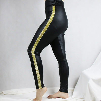 Shikorleva Leggings pentru femei din imitație de piele, margele sclipicioase, din vinil strălucitor, jeggings gotici, mărime mare 5xl 4xl S, jambiere pentru femei