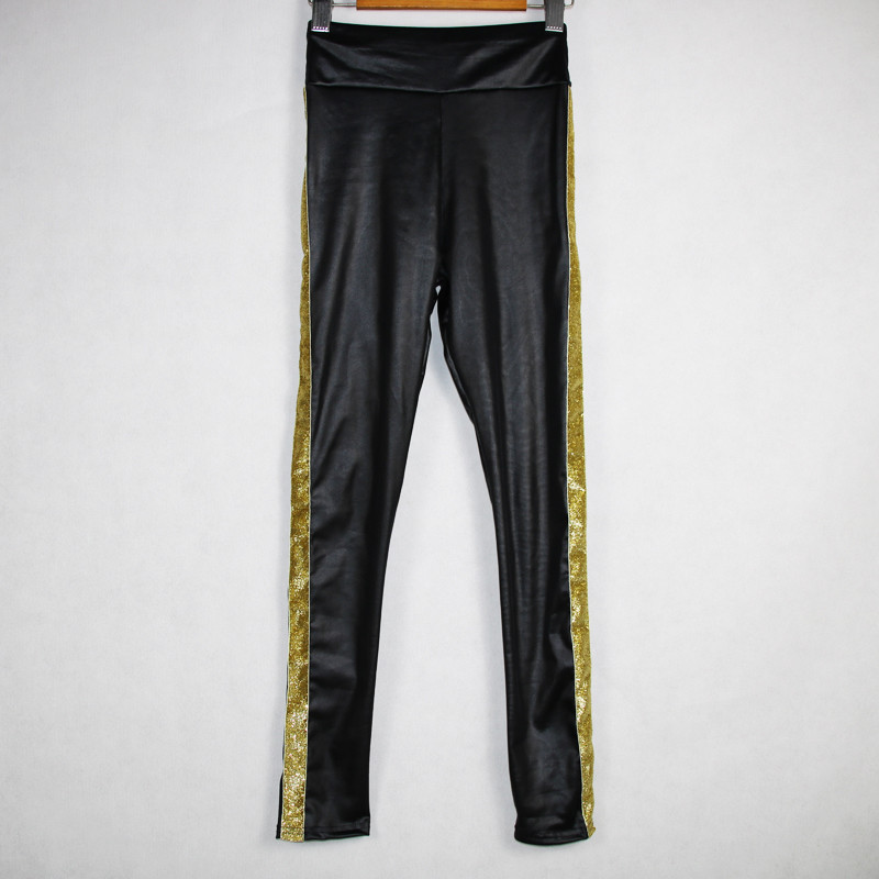 Shikorleva Leggings pentru femei din imitație de piele, margele sclipicioase, din vinil strălucitor, jeggings gotici, mărime mare 5xl 4xl S, jambiere pentru femei