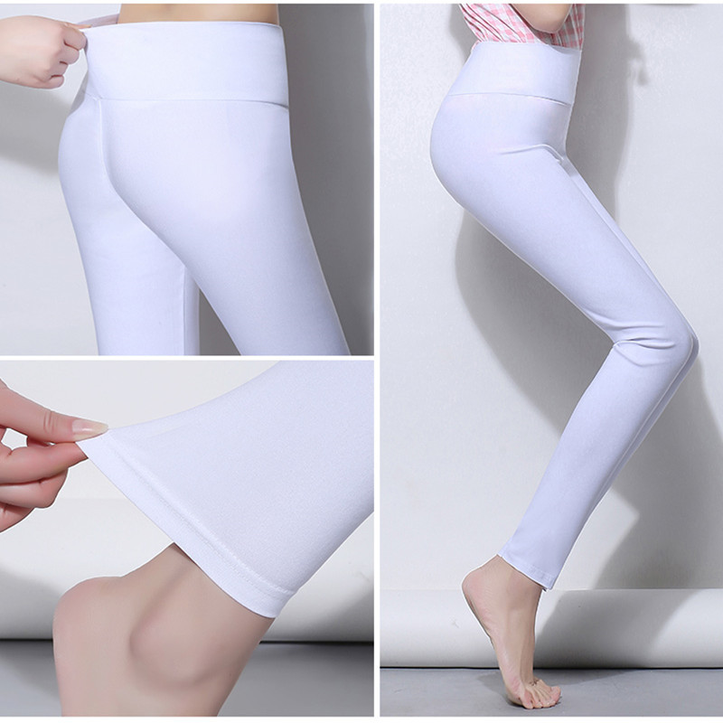 Liela izmēra S-6XL Candy Color Sieviešu legingi Leginsy Damskie Summer Leggins Elastība Augsts viduklis Spīdīgi legingi Seksīgas zīmuļu bikses