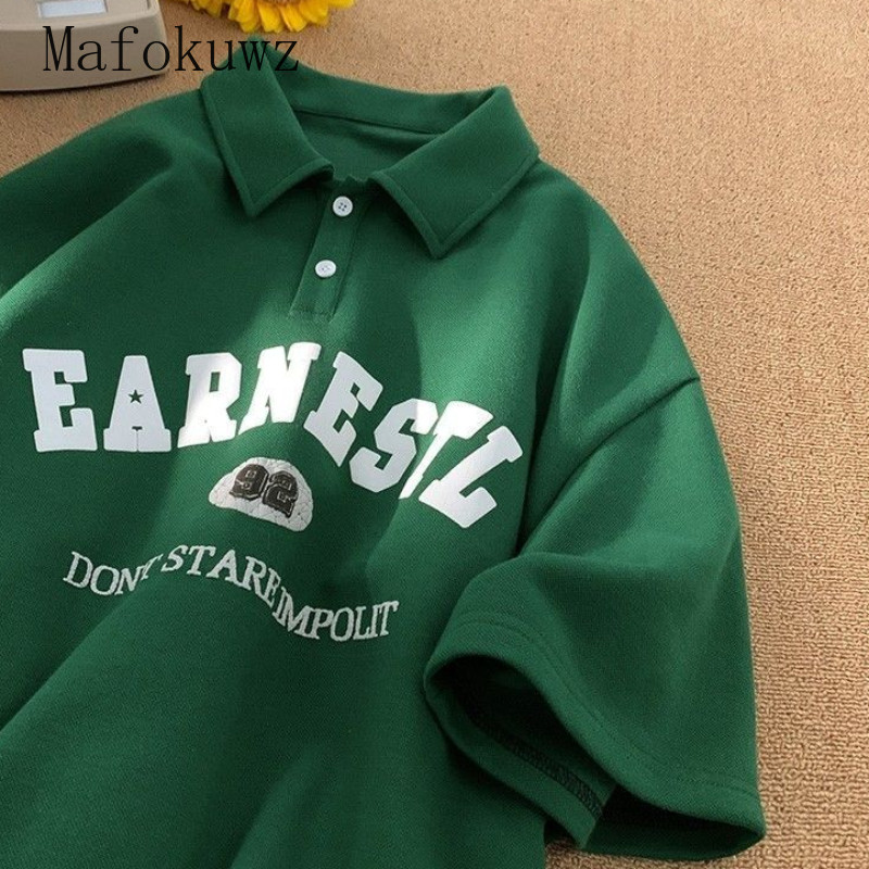 Vasaras atloks ar apdruku ar ceturtdaļpiedurknēm polo krekls vīriešiem brīvs ikdienas High Street personalizēts T-krekli ar puspiedurknēm vīriešu apģērbi