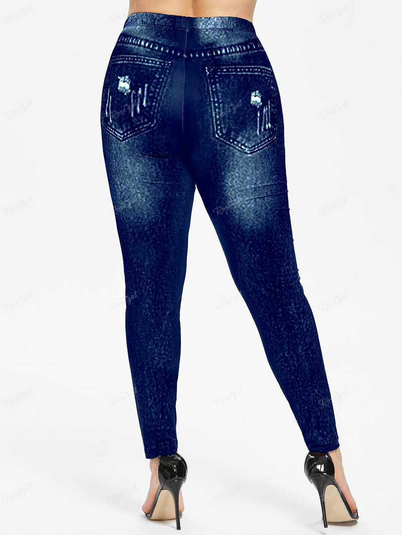 ROSEGAL Nagy méretű, magas derekú 3D nyomtatott leggings vékony nadrág Női alsó S-5XL Női utcai viselet alkalmi ceruzanadrág