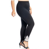 Jambiere din bumbac modal XS-7XL Dimensiune mare Legins Dantela Decorat cu gol Leggings dama XXXL 6XL 5XL Alb Negru Violet Roz