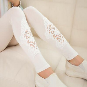 Jambiere din bumbac modal XS-7XL Dimensiune mare Legins Dantela Decorat cu gol Leggings dama XXXL 6XL 5XL Alb Negru Violet Roz