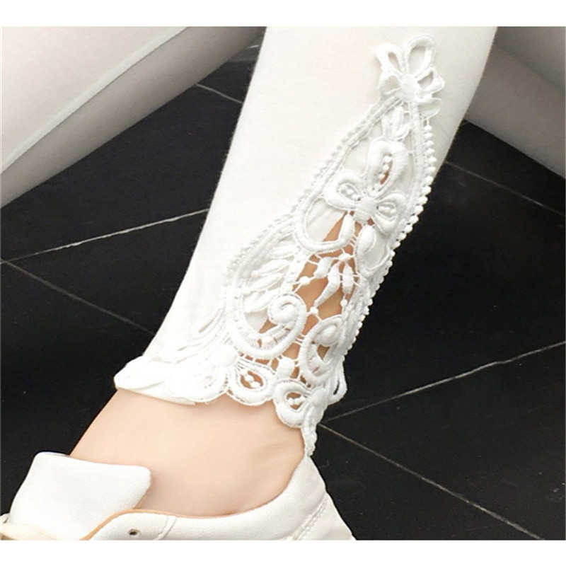 Jambiere din bumbac modal XS-7XL Dimensiune mare Legins Dantela Decorat cu gol Leggings dama XXXL 6XL 5XL Alb Negru Violet Roz