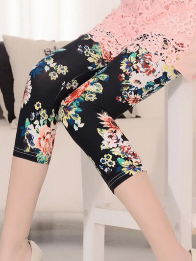 YSDNCHI Γυναικεία Jegging Πολυεστέρας μασίφ Μαύρο Κάπρι Ψηλόμεσο Fitness Κάπρι Ελαστικό κοντό κοντό παντελόνι στη μέση της γάμπας