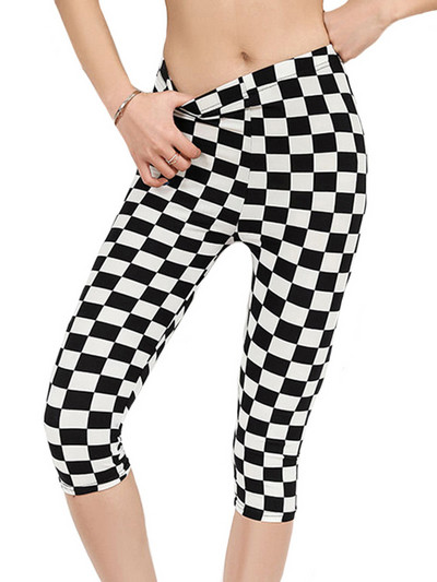 YSDNCHI Γυναικεία Jegging Πολυεστέρας μασίφ Μαύρο Κάπρι Ψηλόμεσο Fitness Κάπρι Ελαστικό κοντό κοντό παντελόνι στη μέση της γάμπας