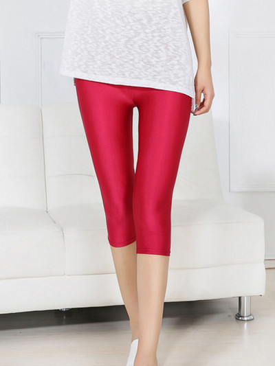 CHSDCSI Neon Leggings Női Szexi Push Up Shine Egyszínű Sovány, Magasan Nyújtott Capris Női Leggins