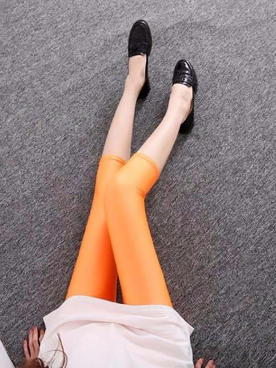 CHSDCSI Neon Leggings Női Szexi Push Up Shine Egyszínű Sovány, Magasan Nyújtott Capris Női Leggins
