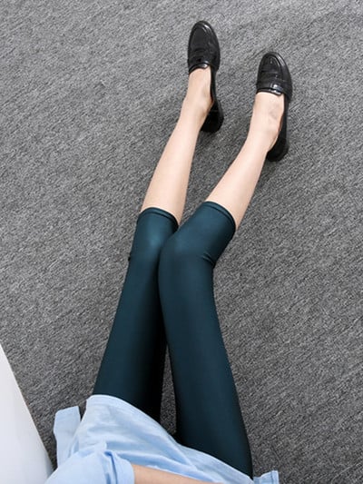 CHSDCSI Neon Leggings Női Szexi Push Up Shine Egyszínű Sovány, Magasan Nyújtott Capris Női Leggins