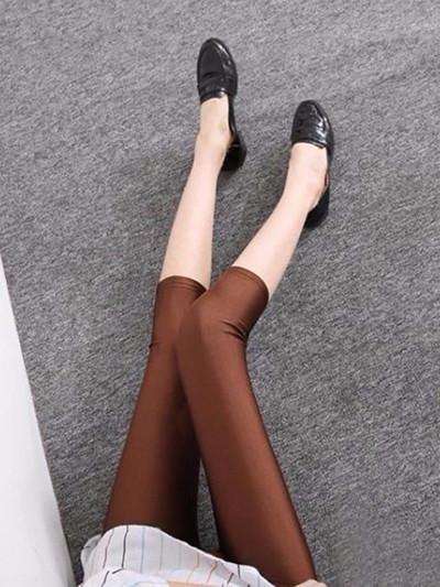 CHSDCSI Neon Leggings Női Szexi Push Up Shine Egyszínű Sovány, Magasan Nyújtott Capris Női Leggins