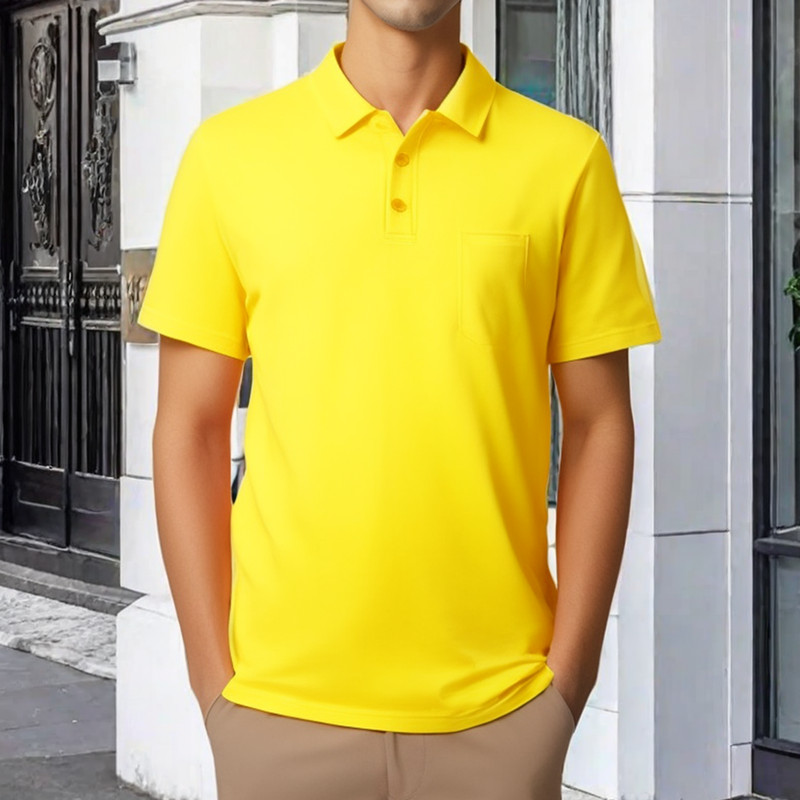 Vīriešu jauns T-krekls Klasisks polo krekls ar īsām piedurknēm Vasaras ikdienas T-krekls ar pogu uz augšu apkakle Super liels S-4XL ikdienas polo krekls