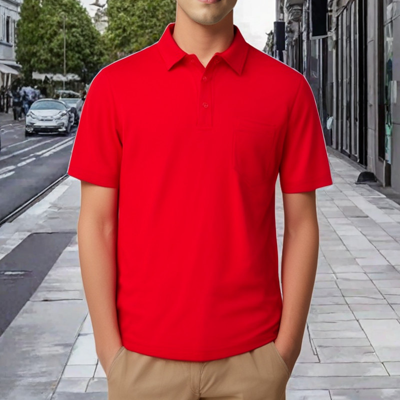 Vīriešu jauns T-krekls Klasisks polo krekls ar īsām piedurknēm Vasaras ikdienas T-krekls ar pogu uz augšu apkakle Super liels S-4XL ikdienas polo krekls