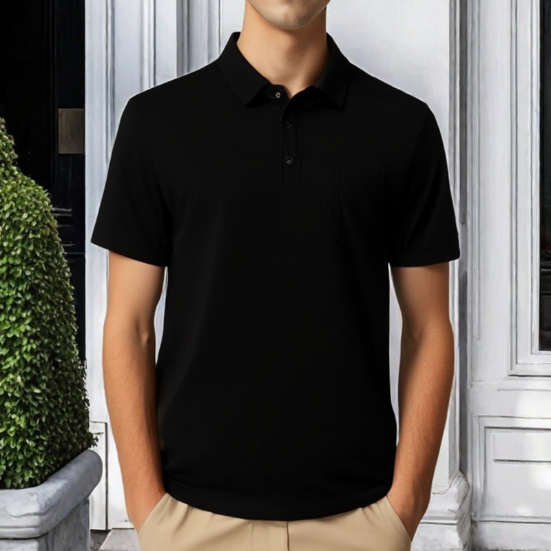 Vīriešu jauns T-krekls Klasisks polo krekls ar īsām piedurknēm Vasaras ikdienas T-krekls ar pogu uz augšu apkakle Super liels S-4XL ikdienas polo krekls