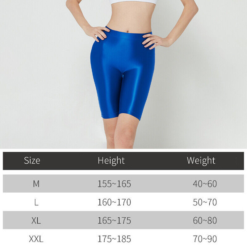 Sieviešu spīdīgi šorti Eleganti bokserbiksītes Biksītes Eļļas spīdīgi satīna karstās bikses Fitnesa treniņš Joga Sporta zeķubikses Īsi legingi