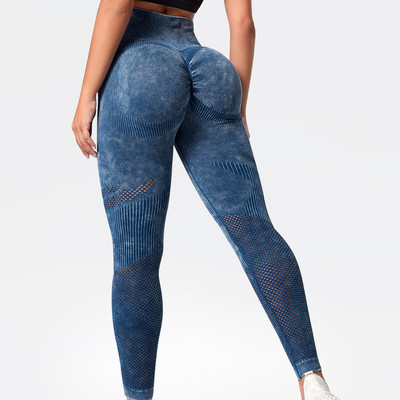 Női Seamless Leggings Mosás Jóganadrág Bubble Butt Push Up Fitness Legging Magas derekú Scrunch Tight Mujer Gym Legging