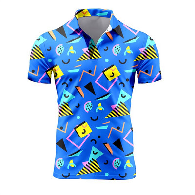 Muške retro polo majice kratkih rukava 3D majice s punim printom cvijeća za muškarce Ljetne ležerne prevelike majice Blusa Masculina
