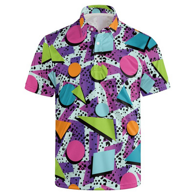 Muške retro polo majice kratkih rukava 3D majice s punim printom cvijeća za muškarce Ljetne ležerne prevelike majice Blusa Masculina