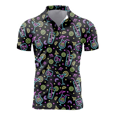 Muške retro polo majice kratkih rukava 3D majice s punim printom cvijeća za muškarce Ljetne ležerne prevelike majice Blusa Masculina