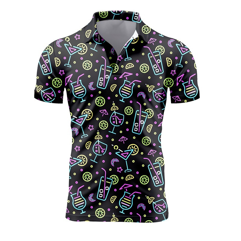 Muške retro polo majice kratkih rukava 3D majice s punim printom cvijeća za muškarce Ljetne ležerne prevelike majice Blusa Masculina