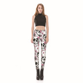 4XL amerikāņu dizaina sieviešu galaktika legingi ziedu galvaskauss apdrukāta stila legingi bikses melnas piena punk foršas, plānas leggins