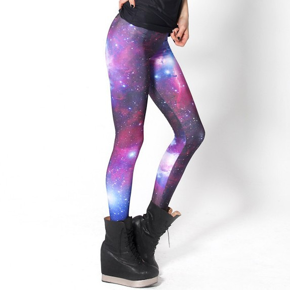 Divat női Galaxy leggings, Space Print nadrág FEKETE fekete tej leggings INGYENES SZÁLLÍTÁS GL-01