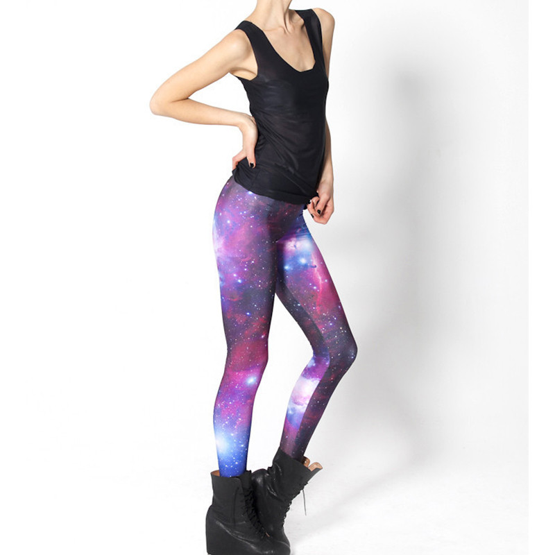 Divat női Galaxy leggings, Space Print nadrág FEKETE fekete tej leggings INGYENES SZÁLLÍTÁS GL-01