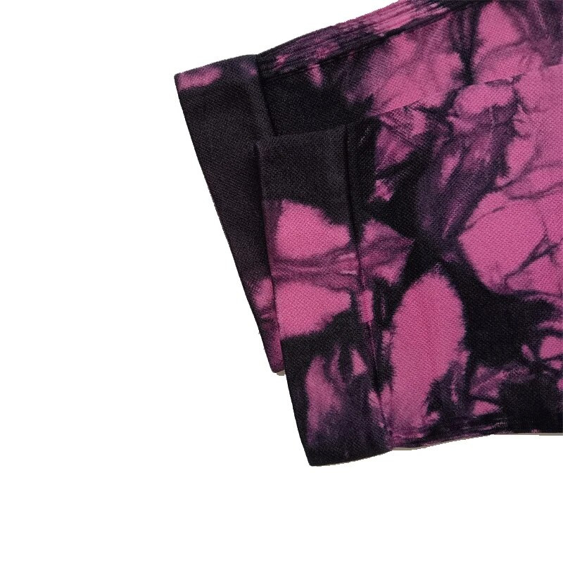 Pantaloni de damă, țesătură integrată, gradient, stil Tie Dye, yoga, sport, piersică, șold, slim-fit, jambiere cu talie înaltă