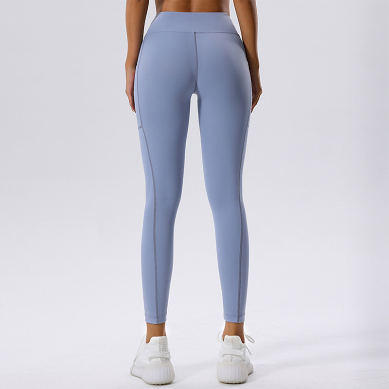 Sievietes ar augstu vidukli elpojošs sporta legingi fitnesa legingi skriešanas riteņbraukšanas bikses vasaras treniņš sporta zāle Apģērbs Jogas legingi