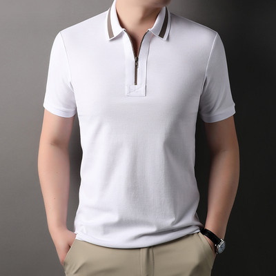 Poslovno ležerna muška polo majica kratkih rukava, ljetna majica kratkih rukava s patentnim zatvaračem za muškarce, visoka kvaliteta 2024 Top s blokiranim bojama