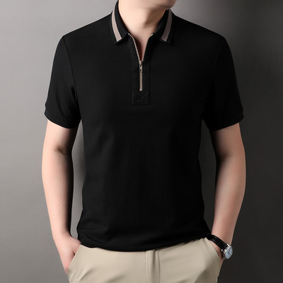 Poslovno ležerna muška polo majica kratkih rukava, ljetna majica kratkih rukava s patentnim zatvaračem za muškarce, visoka kvaliteta 2024 Top s blokiranim bojama