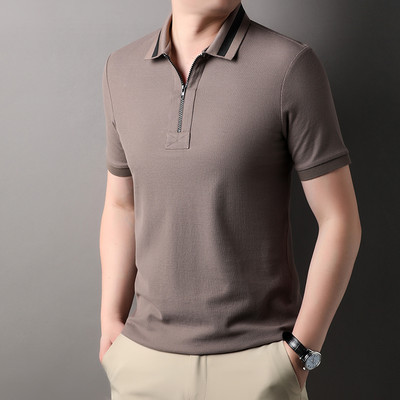 Poslovno ležerna muška polo majica kratkih rukava, ljetna majica kratkih rukava s patentnim zatvaračem za muškarce, visoka kvaliteta 2024 Top s blokiranim bojama