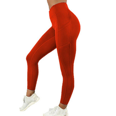 Női Szexi Karcsú Fitness Magas derekú Leggings Push Up Pocket Edzés Sport Kocogás Leggins Divat Gyorsan száradó ceruzanadrág Vékony