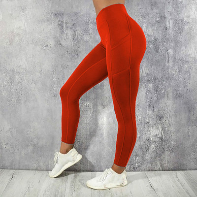 Sievietēm Sexy Slim Fitness Augsta vidukļa legingi Push Up Pocket Treniņš Sports Skriešana Leggins Mode Ātri nožūst Zīmuļu bikses Izdilis