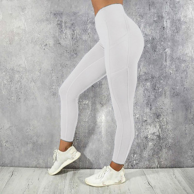 Sievietēm Sexy Slim Fitness Augsta vidukļa legingi Push Up Pocket Treniņš Sports Skriešana Leggins Mode Ātri nožūst Zīmuļu bikses Izdilis