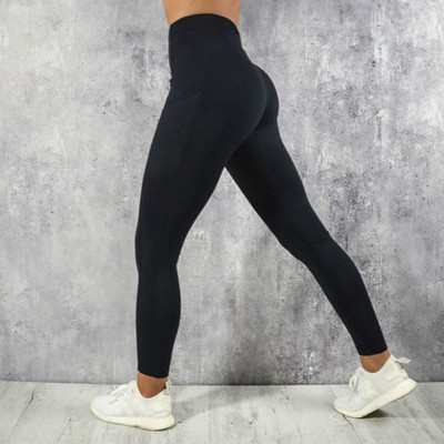 Sievietēm Sexy Slim Fitness Augsta vidukļa legingi Push Up Pocket Treniņš Sports Skriešana Leggins Mode Ātri nožūst Zīmuļu bikses Izdilis