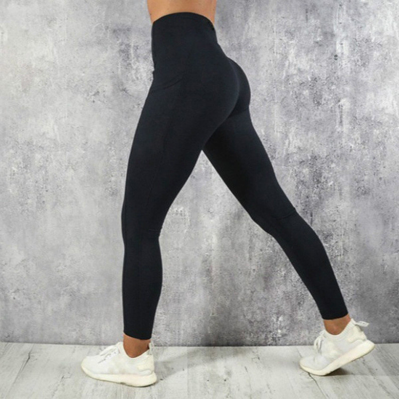 Sievietēm Sexy Slim Fitness Augsta vidukļa legingi Push Up Pocket Treniņš Sports Skriešana Leggins Mode Ātri nožūst Zīmuļu bikses Izdilis