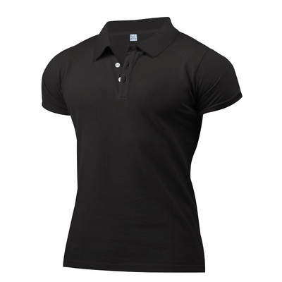 S-3XL vīriešu apģērbs Luksusa trikotāžas polo krekls ikdienišķs svītrains pogām uz leju vienkrāsains T-krekls ar īsām piedurknēm vīriešiem, elpojošs