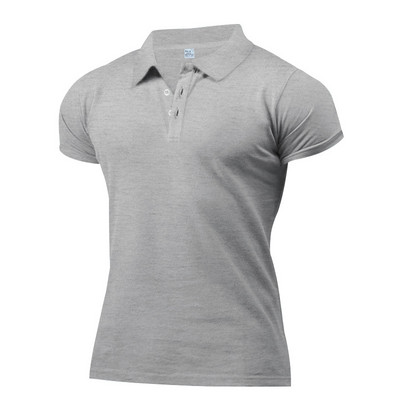 S-3XL vīriešu apģērbs Luksusa trikotāžas polo krekls ikdienišķs svītrains pogām uz leju vienkrāsains T-krekls ar īsām piedurknēm vīriešiem, elpojošs