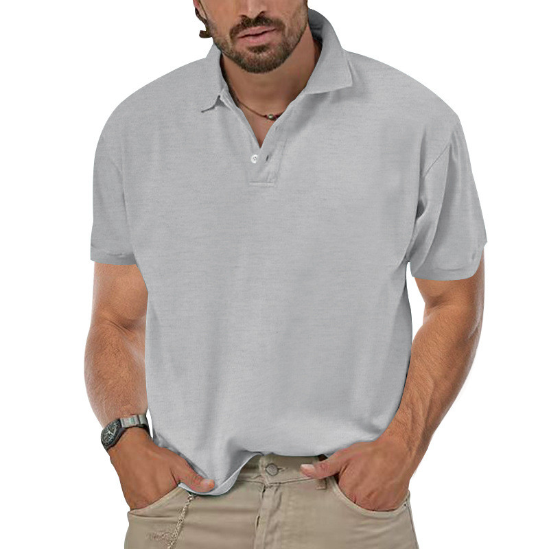 S-3XL vīriešu apģērbs Luksusa trikotāžas polo krekls ikdienišķs svītrains pogām uz leju vienkrāsains T-krekls ar īsām piedurknēm vīriešiem, elpojošs