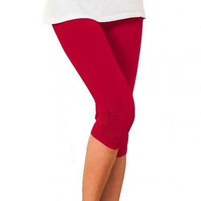 Divat Női Cukorka Szín Skinny Pants Gyorsan Száraz 3/4 Sport Nyári Női Rugalmas Magas derekú Sport Leggings Nadrágok