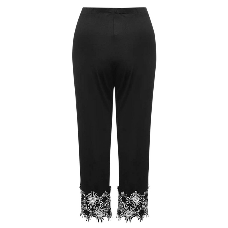 Δωρεάν αποστολή Γυναικεία κολάν με φλις επένδυση σε Plus μέγεθος Καλοκαιρινή μονόχρωμη ραφή Δαντέλα Μεγάλο αθλητικό κολάν γιόγκα ropa mujer