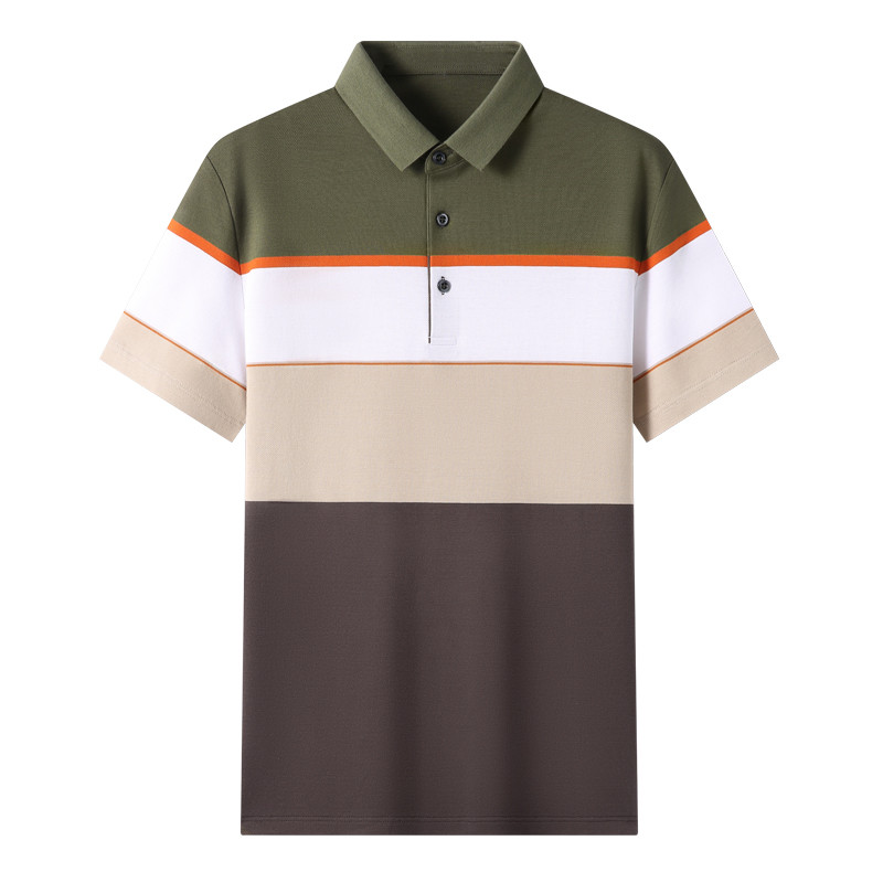 Augstākās kvalitātes dzijas krāsotas process, 100% kokvilna Modes ikdienišķs svītrots polo krekls vīriešiem Vasaras luksusa topi ar īsām piedurknēm vīriešu apģērbi
