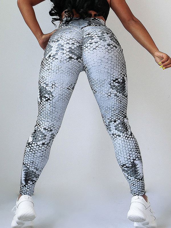 Sievietēm Sexy Bikses Gurni Push Up Čūska Apdrukāti Legingi Sporta Augsts Viduklis Vasaras Elastīgi Slim Fitness Leggins Darbs