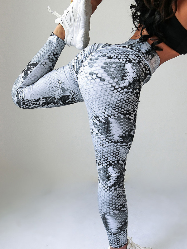 Sievietēm Sexy Bikses Gurni Push Up Čūska Apdrukāti Legingi Sporta Augsts Viduklis Vasaras Elastīgi Slim Fitness Leggins Darbs